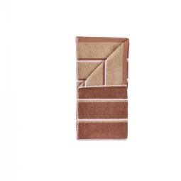 Håndklæde - 100% bomuld - Zone Denmark Sauna - Stribet Terracotta
